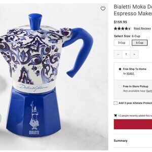 Dolce & Gabbana Blue and White Decorative Moka Pot